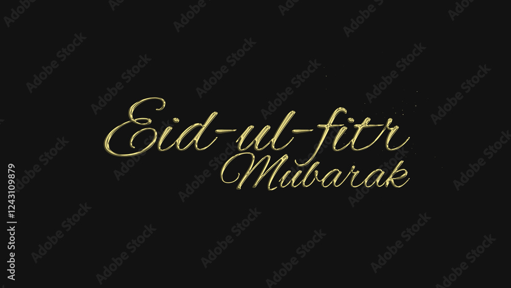 Eid-ul-Fitr Mubarak gold lettering text typography on gray or black background golden text banner illustration great for wishing and celebrating Happy Eid-ul-Fitr Mubarak with your loved ones Eid-ul-Fitr Mubarak gold lettering text typography on gray or black background golden text banner illustration great for wishing and celebrating Happy Eid-ul-Fitr Mubarak with your loved ones