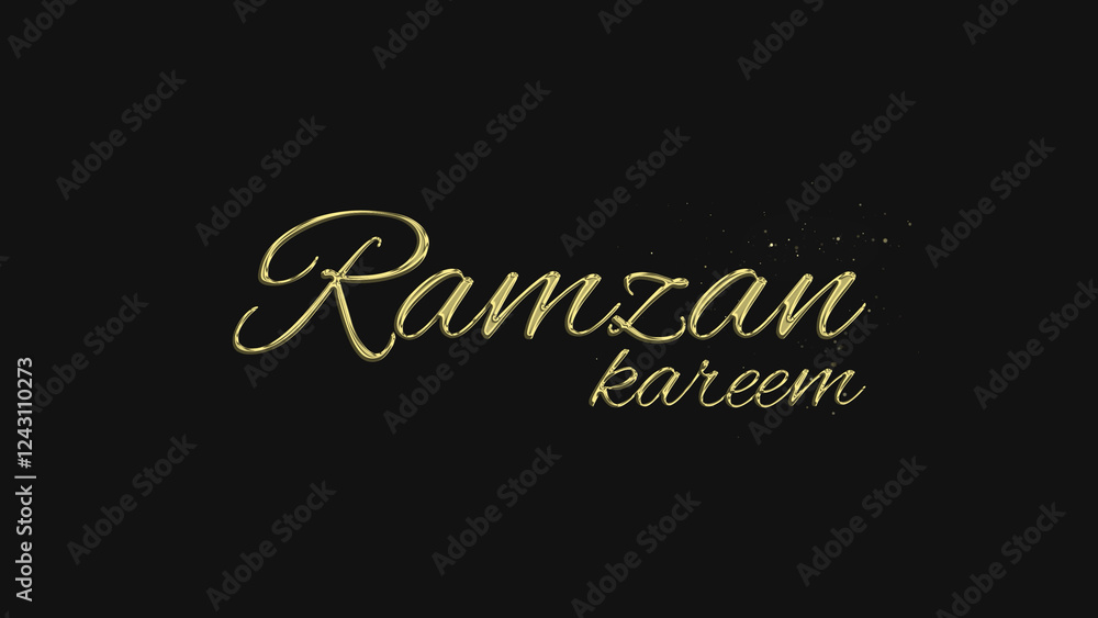 Ramzan Kareem gold lettering text typography on gray or black background golden text banner illustration great for wishing and celebrating Happy Ramzan Kareem with your loved ones Ramzan Kareem gold lettering text typography on gray or black background golden text banner illustration great for wishing and celebrating Happy Ramzan Kareem with your loved ones