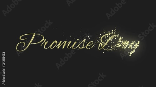 Promise Day gold particles text animation on black and grey background Gold text lettering animation for celebrating and wishing happy promise day to your loved one