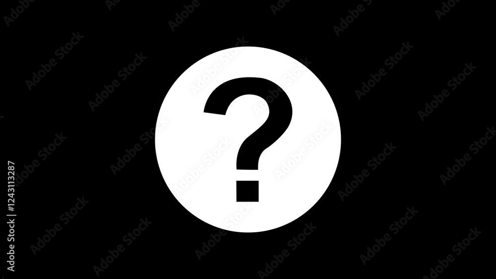 Question Mark animation . Doubts, Choosing, final decision, Why asking concept. FAQ problem solution Help symbol. Question Mark exclamation with Point. 4k animation. Question Mark animation . Doubts, Choosing, final decision, Why asking concept. FAQ problem solution Help symbol. Question Mark exclamation with Point. 4k animation.