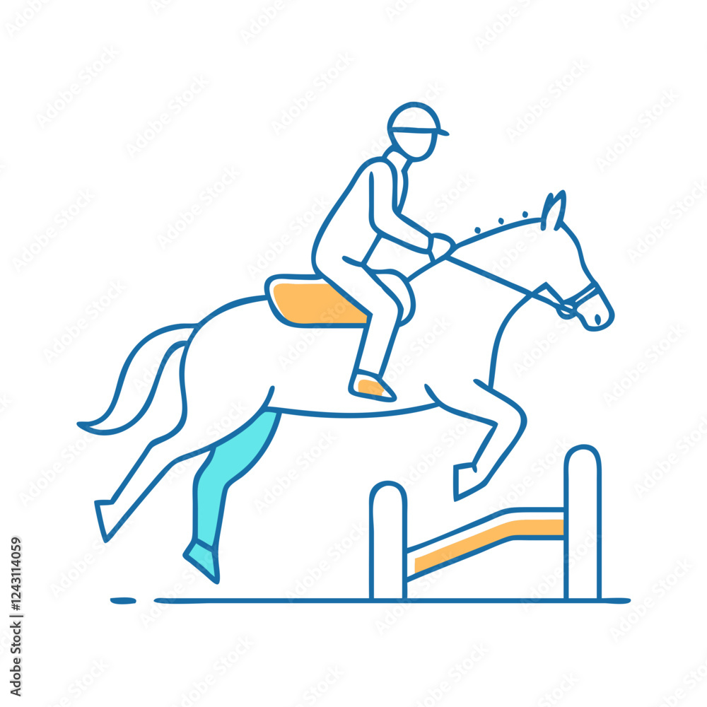 Fototapeta premium equestrian jumping icon, equestrian jumping vector illustration-simple illustration of equestrian jumping, perfect for equestrian jumping logos and icons