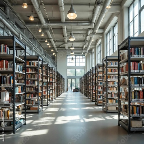 Wallpaper Mural Modern Library with Natural Light and Clean Aesthetic Torontodigital.ca