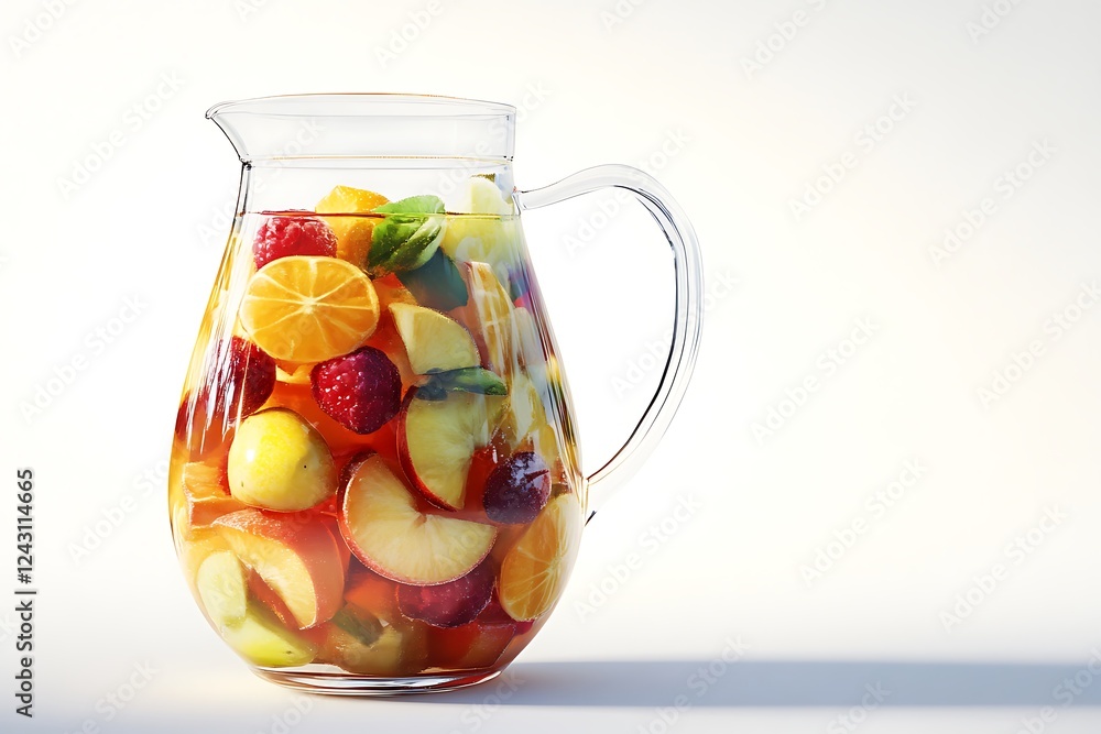 3D Style Pitcher of Sangria with Fruits Floating 3D Style Pitcher of Sangria with Fruits Floating