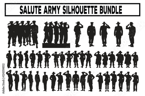 Salute Army Soldier Silhouette Bundle