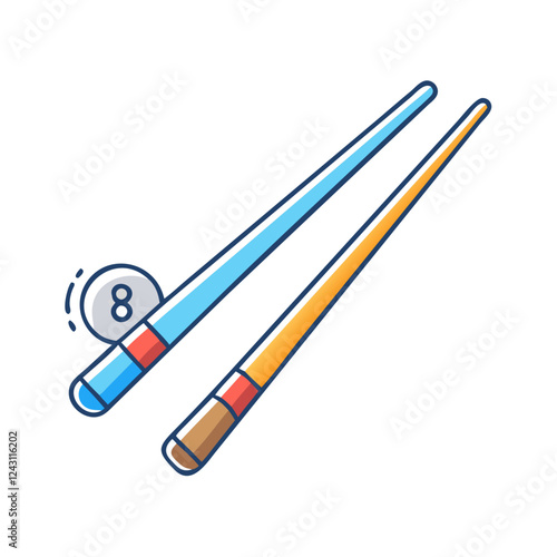 pool cue icon, pool cue vector illustration-simple illustration of pool cue, perfect for pool cue logos and icons