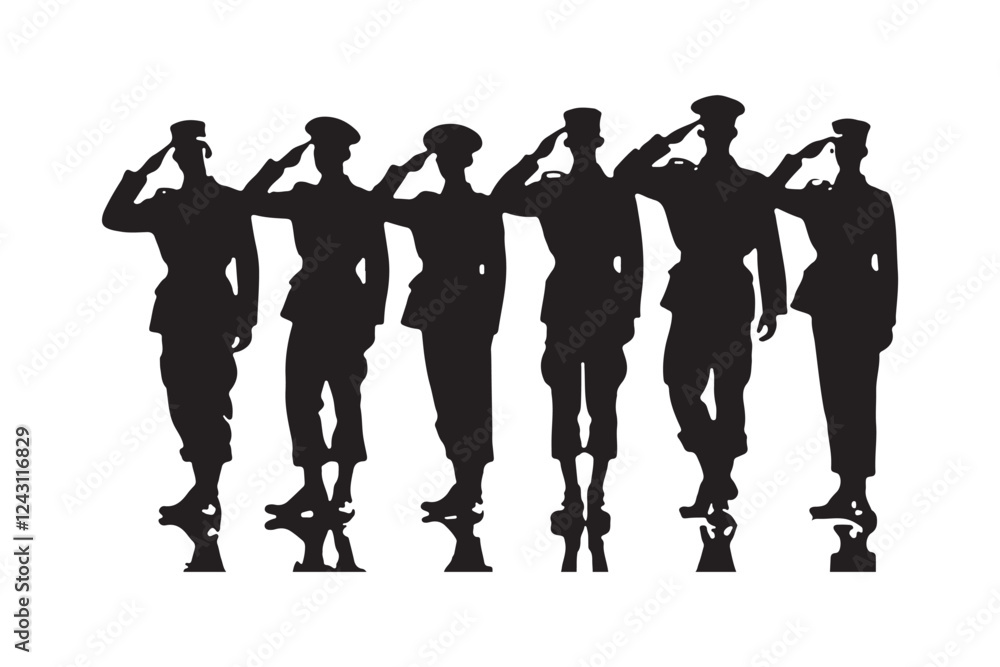 Salute Army Soldier Silhouette Bundle Salute Army Soldier Silhouette Bundle