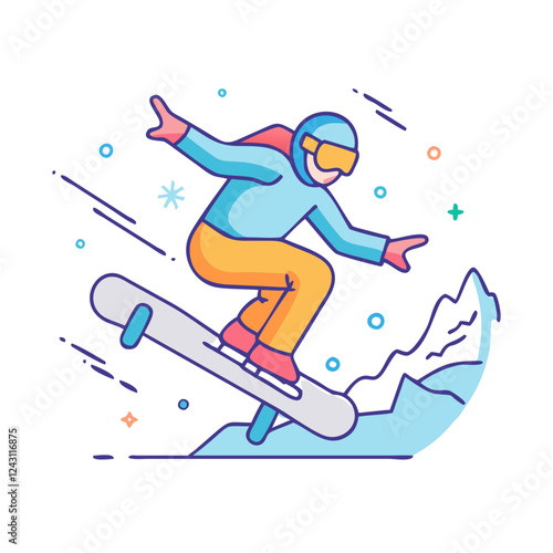 snowboarding icon, snowboarding vector illustration-simple illustration of snowboarding, perfect for snowboarding logos and icons