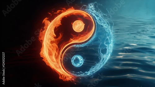 loop video yang fire water concept yin
