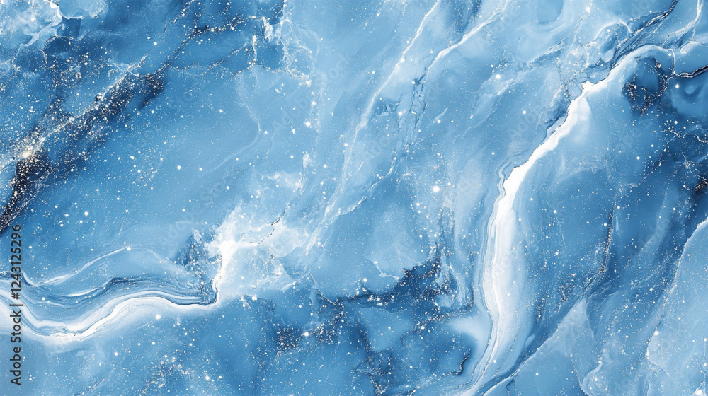 Obraz premium Abstract Blue and White Swirling Liquid Background. Blue and white ocean with the ocean in the background. A close up of a wave in the ocean. 