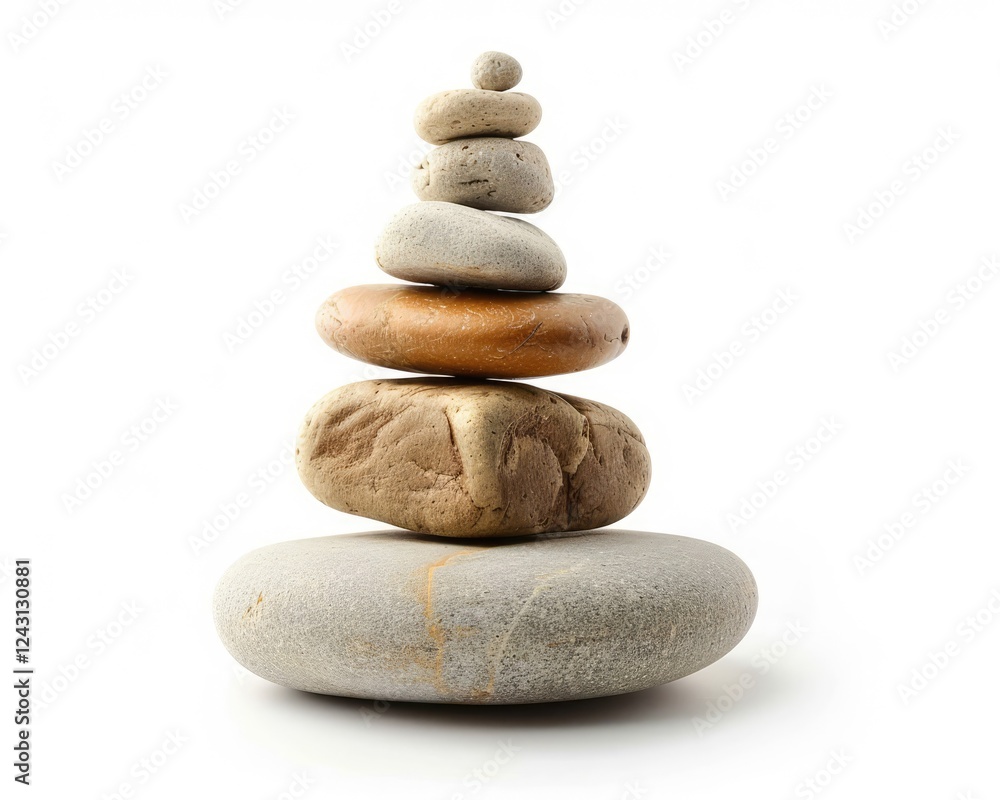 Balanced Stack Of Stones On White Surface with Variety of Colors of Stones Including Gray Brown and Beige Stones and Their Textures With Different Shapes and Sizes Arrangement on White Background Balanced Stack Of Stones On White Surface with Variety of Colors of Stones Including Gray Brown and Beige Stones and Their Textures With Different Shapes and Sizes Arrangement on White Background