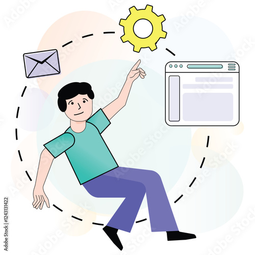 Marketing Technology & Sales Performance , affiliate marketing, AI, CRM & Automation Concept Vectors