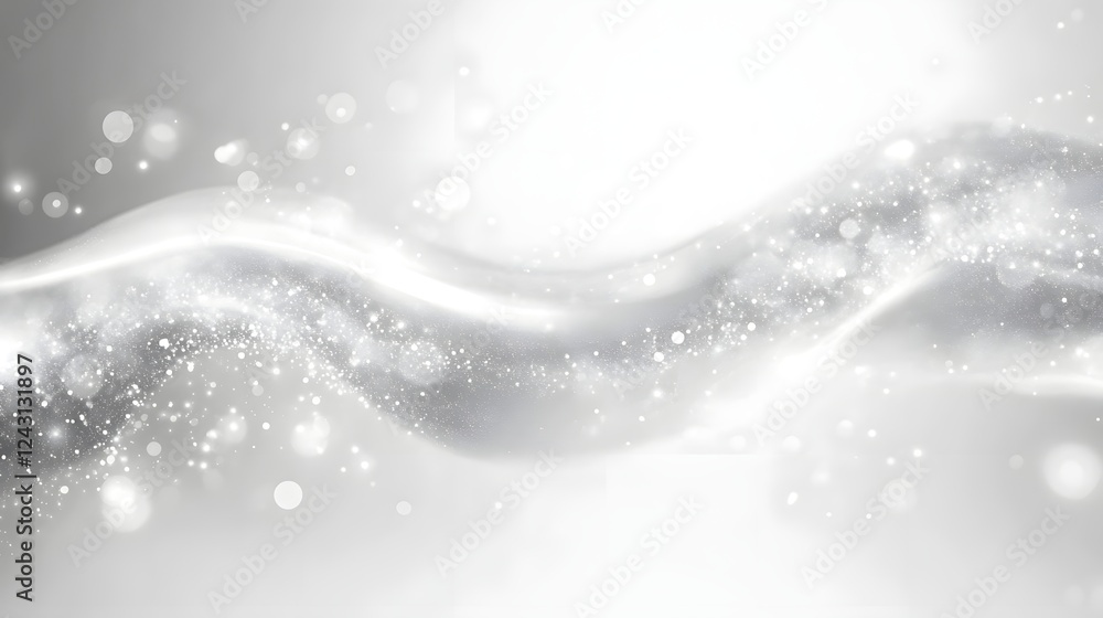 Enchanting icy swirls of abstract winter wonderland backdrop with shimmering gradient glow flowing light and frost like sparkling textures creating a captivating and ethereal atmosphere