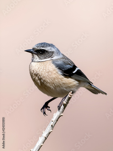 grey hooded sierra finch in Torres del Paine National Park, Patagonia Chile photo