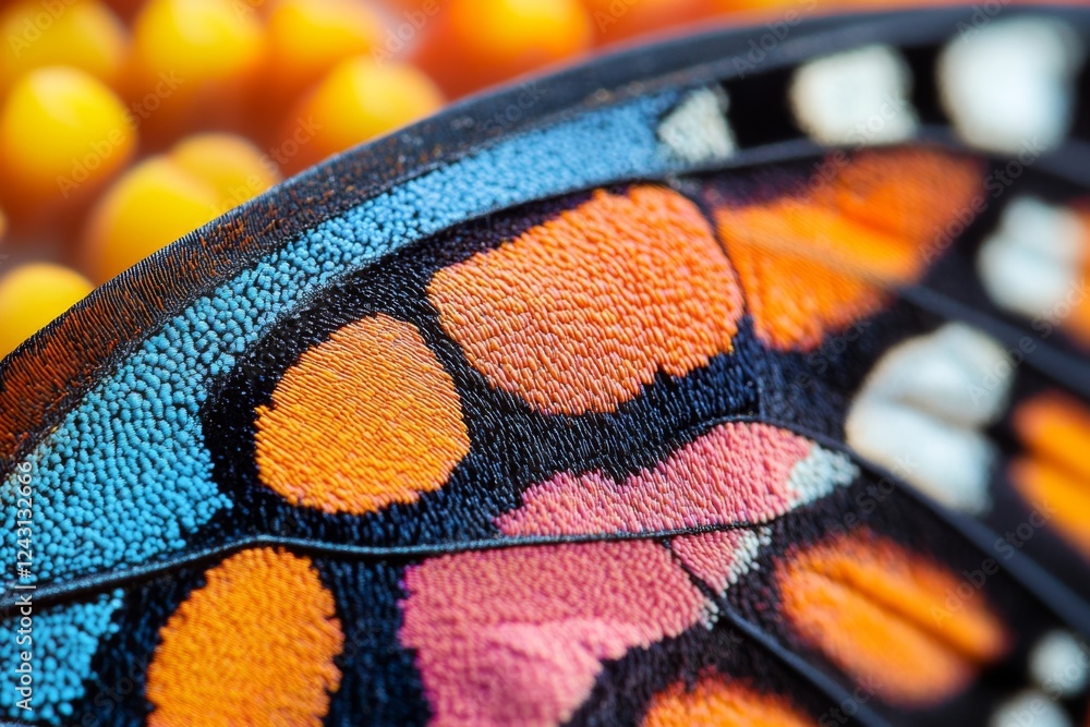 Close-up of butterfly wing with intricate details Close-up of butterfly wing with intricate details