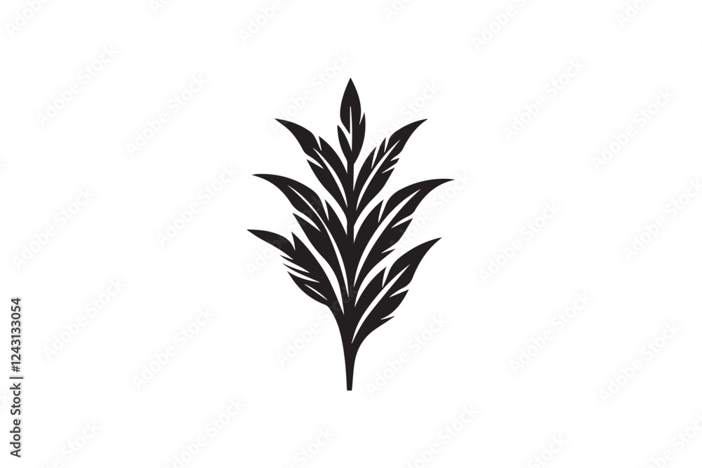 Naklejka premium Indoor plant vector silhouette isolated in white background