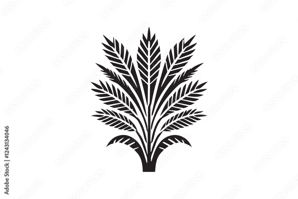 Fototapeta premium Indoor plant vector silhouette isolated in white background