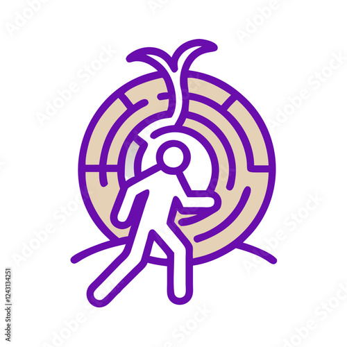 Silhouette of a person walking through a labyrinth symbolizing spiritual practices and psychological exploration