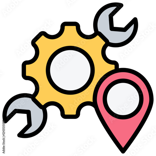 Service Center Outline Color Icon