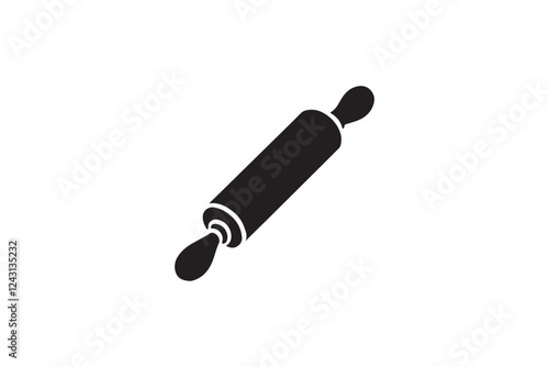 Rolling Pin vector silhouette isolated in white background