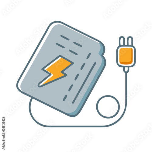 Electric Blanket icon with plug on a white background