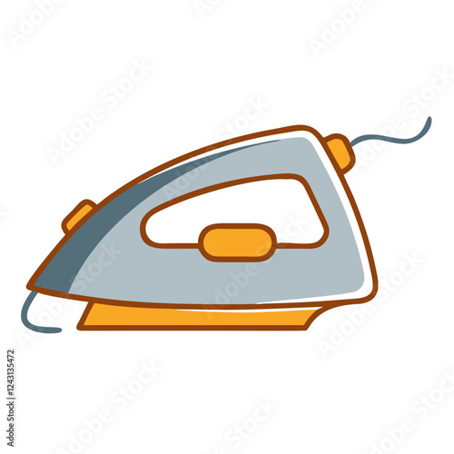 Electric Ironing Board icon in flat design with gray and orange colors
