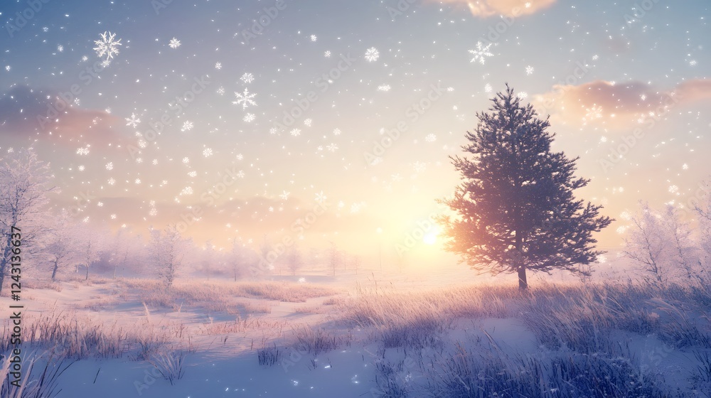 A serene winter landscape in the Scandinavian region, with snow-covered fields and forests
A serene winter landscape in the Scandinavian region, with snow-covered fields and forests