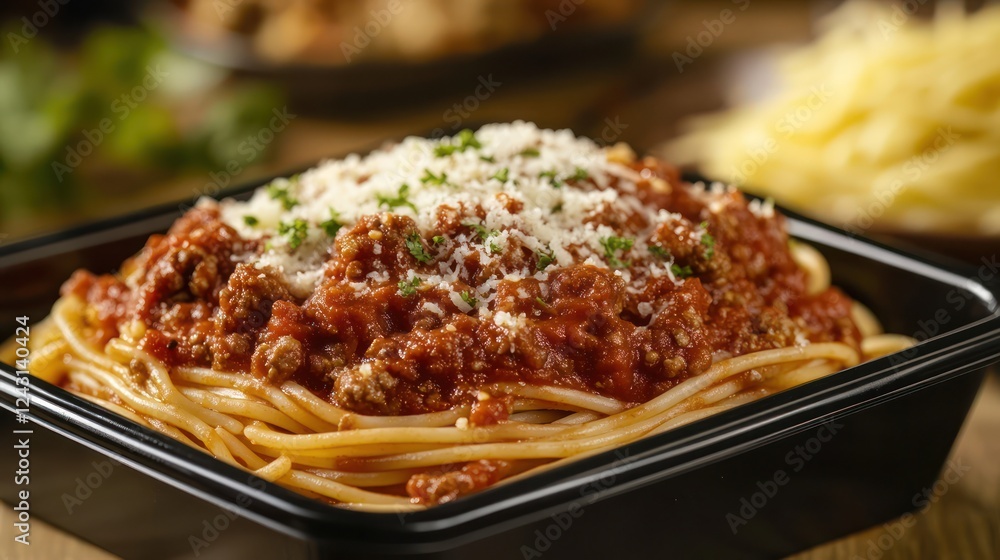 Delicious Spaghetti with Meat Sauce and Parmesan Cheese Delicious Spaghetti with Meat Sauce and Parmesan Cheese