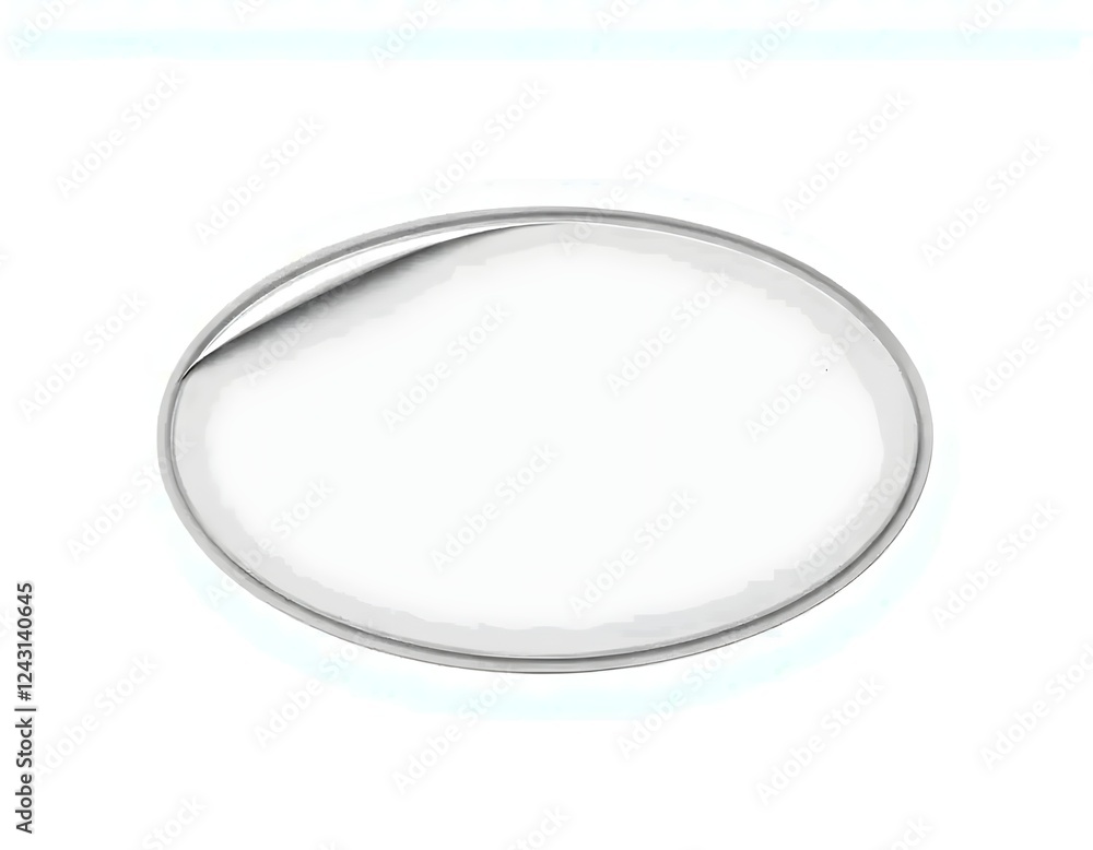 Oval Glossy Blank Sticker Label on White Background for Custom Branding Oval Glossy Blank Sticker Label on White Background for Custom Branding