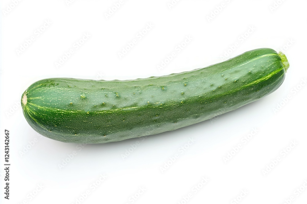 Fresh green cucumber on white background. AI image Fresh green cucumber on white background. AI image