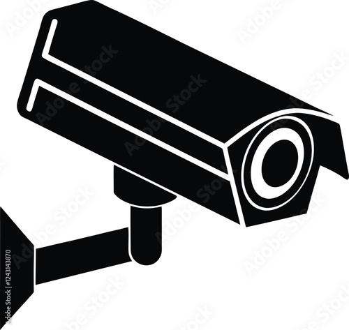 Cctv camera silhouette vector illustration design