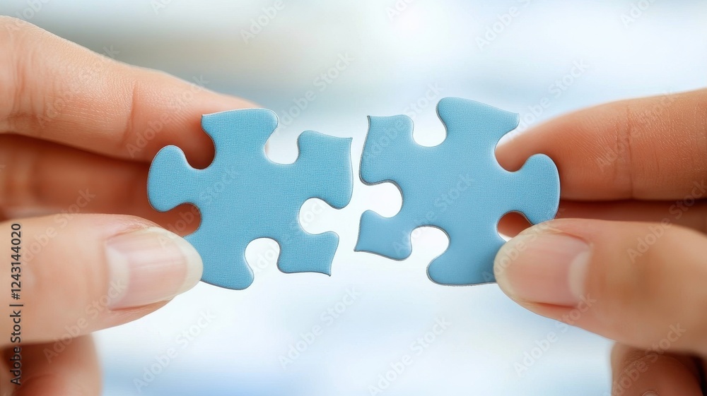 Business collaboration puzzle pieces of teamwork in a professional office Business collaboration puzzle pieces of teamwork in a professional office