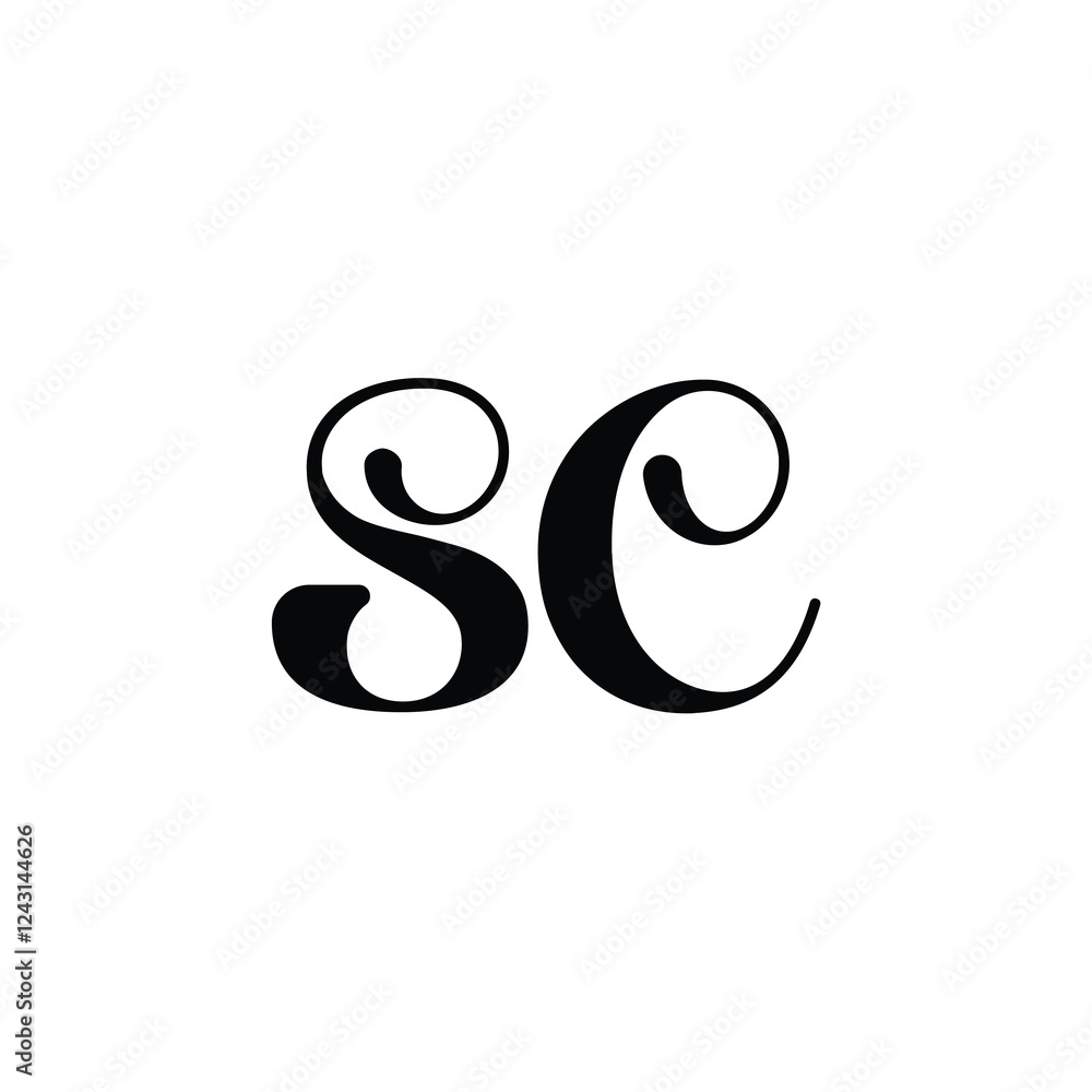 SC monogram logo design letter text name symbol monochrome logotype alphabet character simple logo SC monogram logo design letter text name symbol monochrome logotype alphabet character simple logo