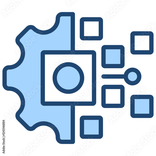 Digital Transformation Blue Icon