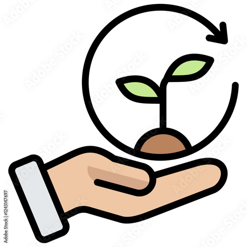 Sustainable Agriculture Outline Color Icon