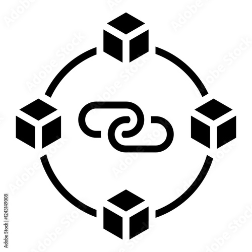 Blockchain Glyph Icon