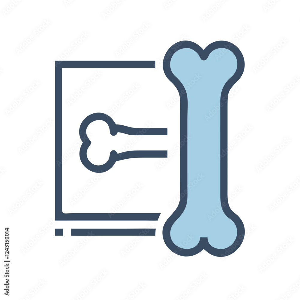Bone Scan Icon illustration with a blue bone graphic Bone Scan Icon illustration with a blue bone graphic