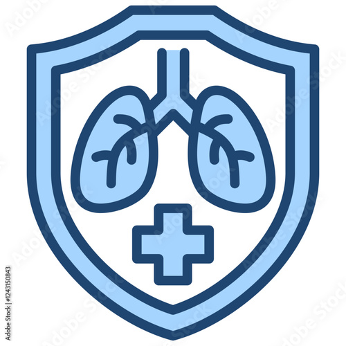 Pulmonology Blue Icon