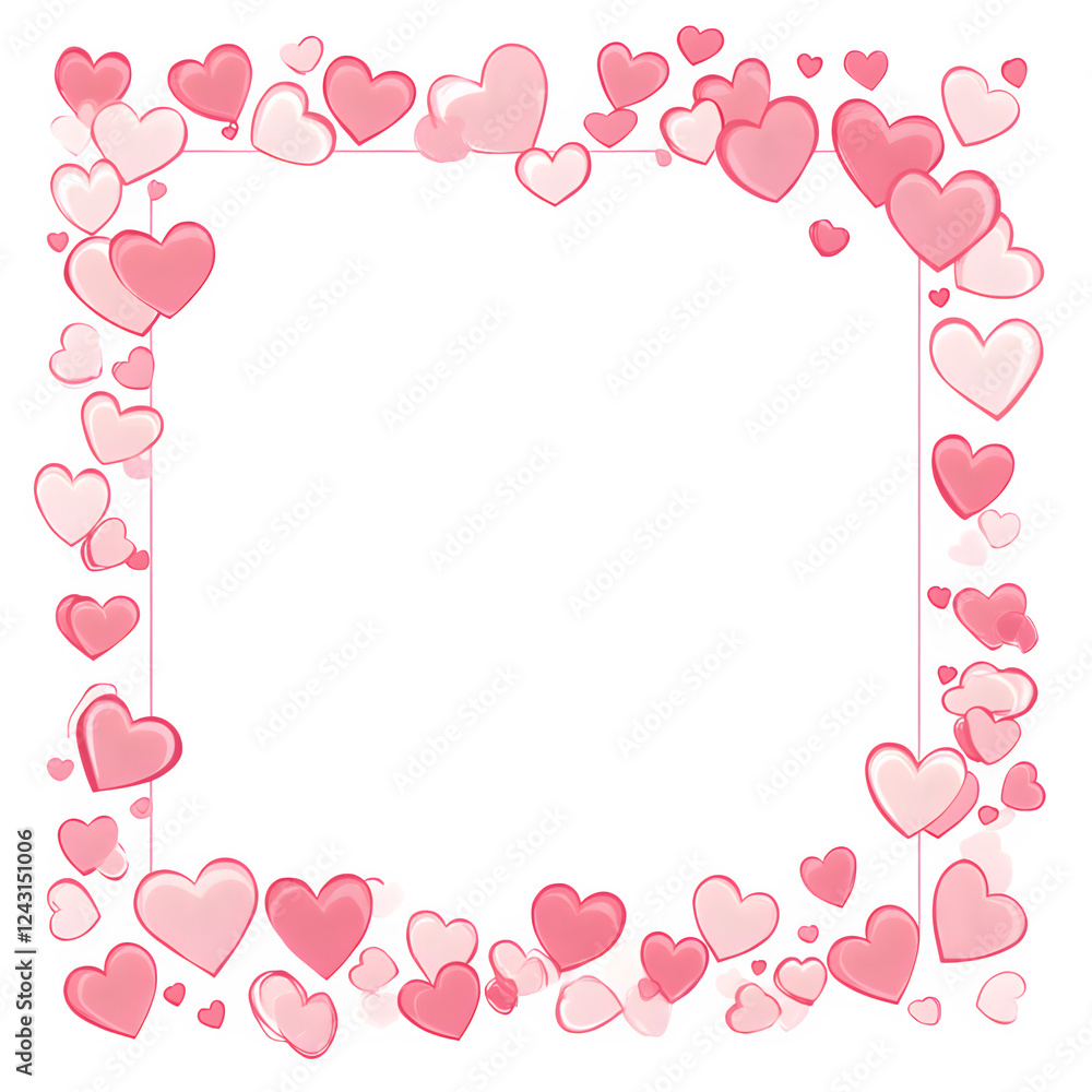 frame with hearts on a transparent background frame with hearts on a transparent background