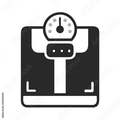 Weight Scale Icon in black and white design