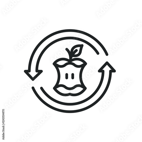 Food waste thin line icons. Editable stroke and Perfect pixel on transparent background