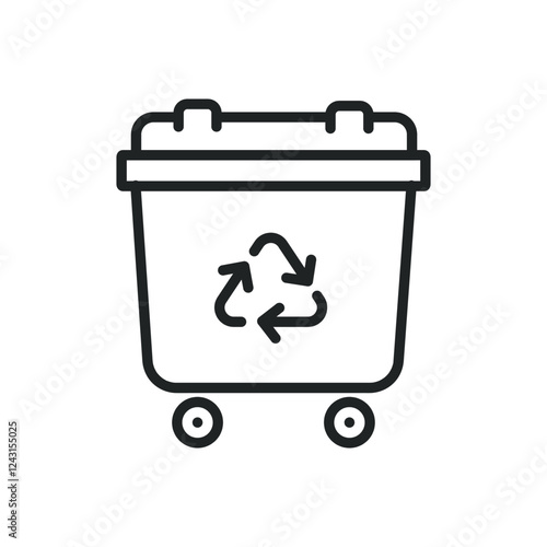 Recycle trash thin line icons. Editable stroke and Perfect pixel on transparent background