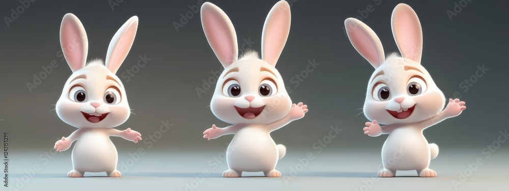 Obraz premium little cartoon rabbit. Selective focus