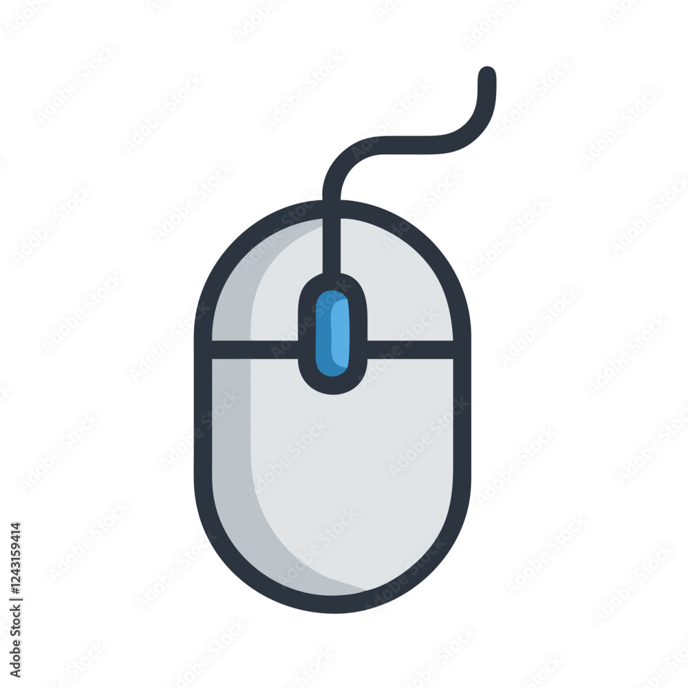 Computer Mouse Icon illustration on a white background Computer Mouse Icon illustration on a white background