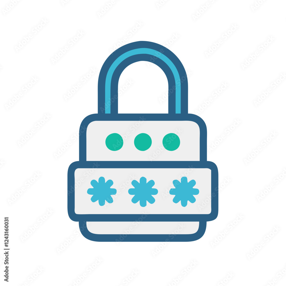 Password Lock Icon with decorative elements Password Lock Icon with decorative elements