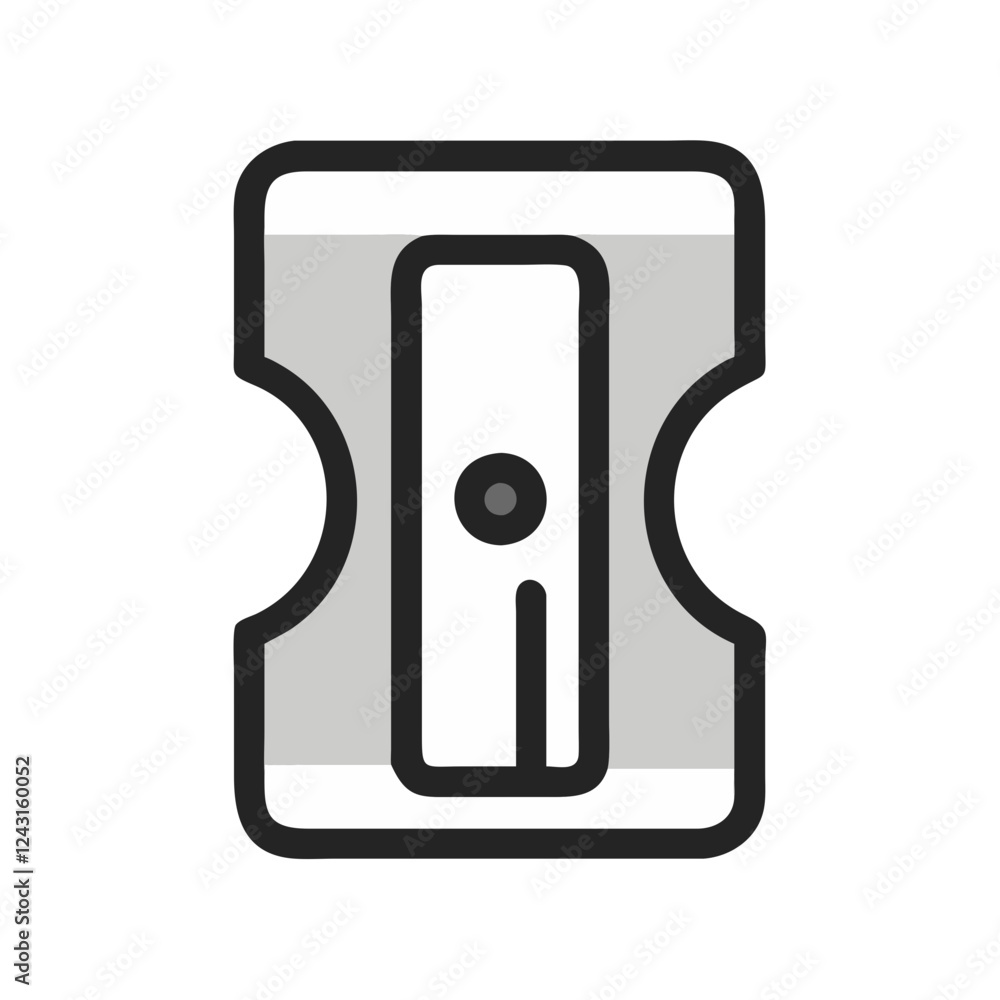 Pencil Sharpener Icon in minimalist design with gray elements Pencil Sharpener Icon in minimalist design with gray elements