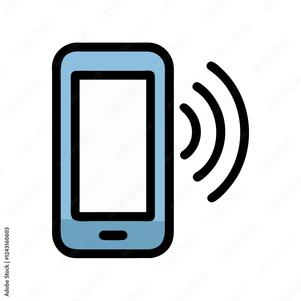Speakerphone Icon with sound waves on white background Speakerphone Icon with sound waves on white background