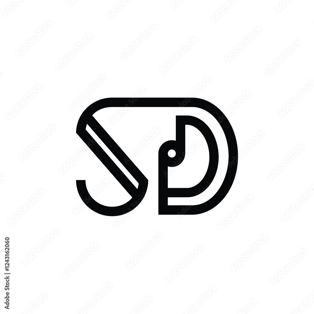 SD monogram logo design letter text name symbol monochrome logotype alphabet character simple logo SD monogram logo design letter text name symbol monochrome logotype alphabet character simple logo