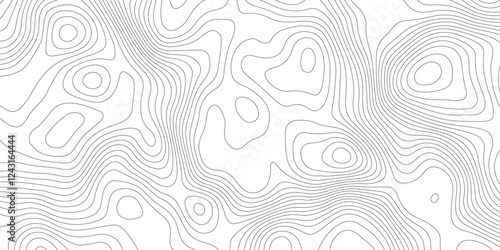 Abstract topography contour map line and modern wavy map line design, geography map contour  wave line white background. Vector illustration. 