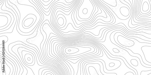 Abstract topography contour map line and modern wavy map line design, geography map contour  wave line white background. Vector illustration. 