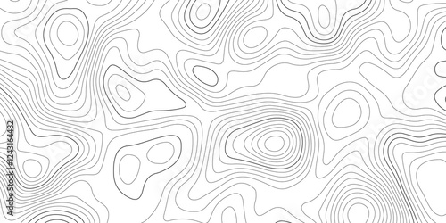Abstract topography contour map line and modern wavy map line design, geography map contour  wave line white background. Vector illustration. 